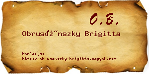 Obrusánszky Brigitta névjegykártya